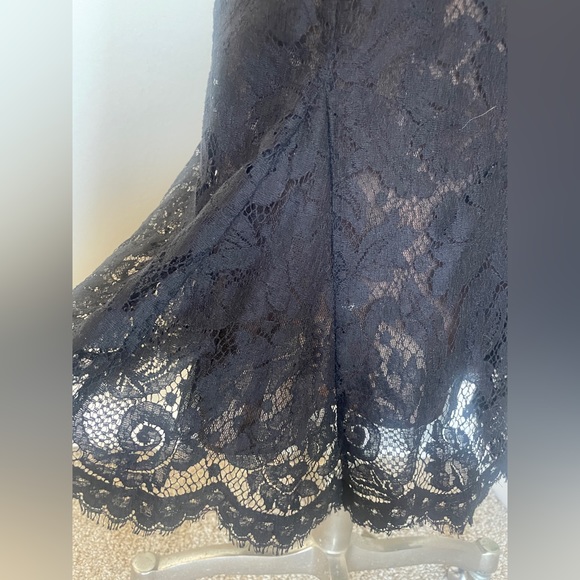 VERA WANG ✨🎁🎄🥂🎩 Strapless Black Tulle, Lace & Velvet Mermaid Gown/Dress, Size 8 - Picture 10 of 13